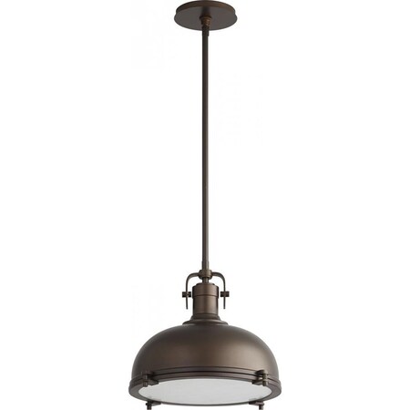 Oxygen Vida Pendant, 1-Light, Oiled Bronze, White Tiffany Glass Shade, 16.5"W (3-6203-22 3ZPEF) 3-6203-22